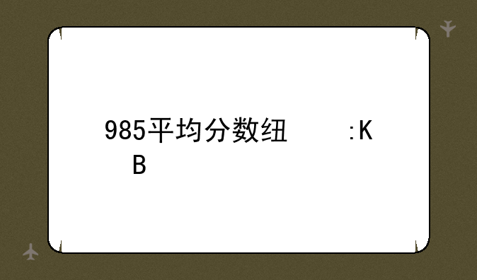 985平均分数线排名