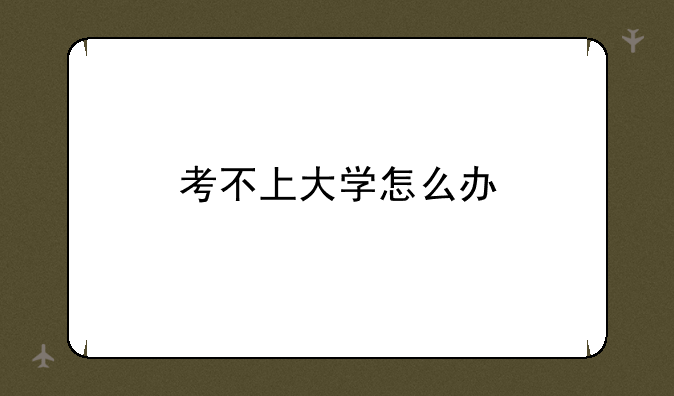考不上大学怎么办