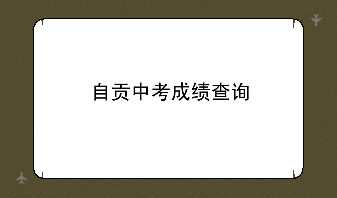 自贡中考成绩查询