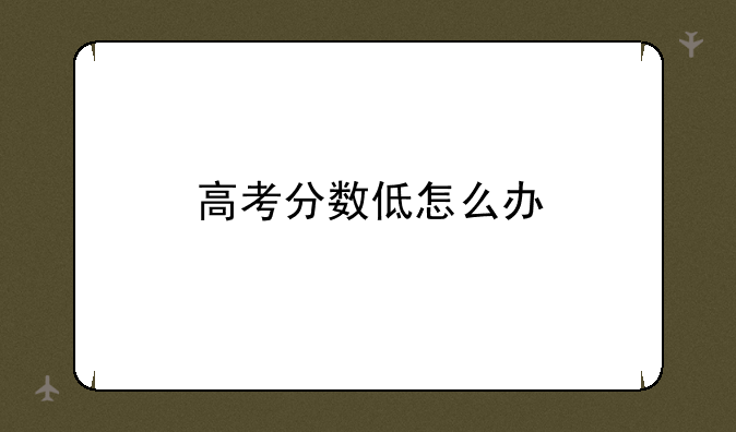 高考分数低怎么办