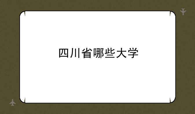 四川省哪些大学
