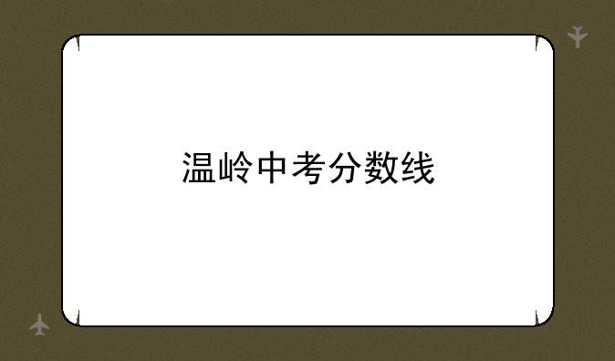 温岭中考分数线