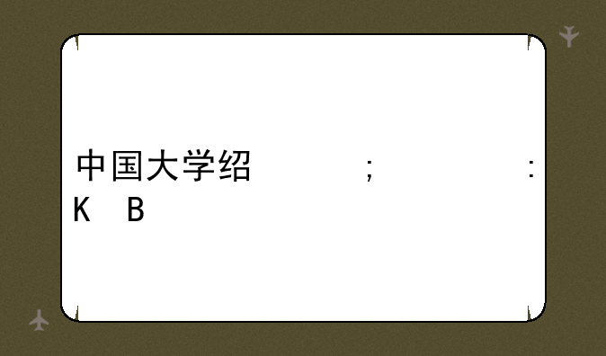 中国大学经济系排名