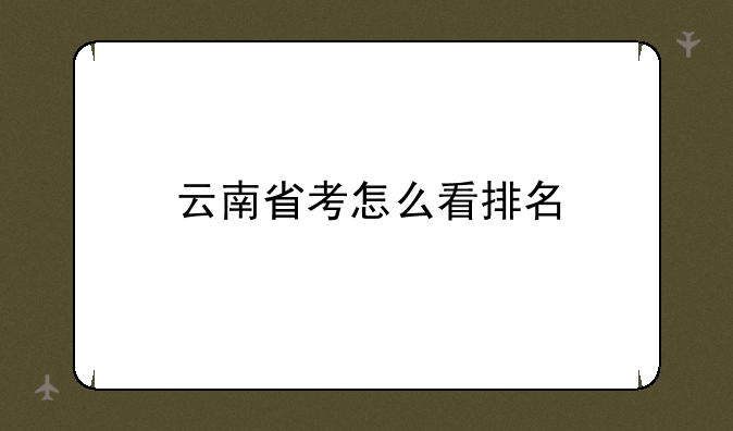 云南省考怎么看排名