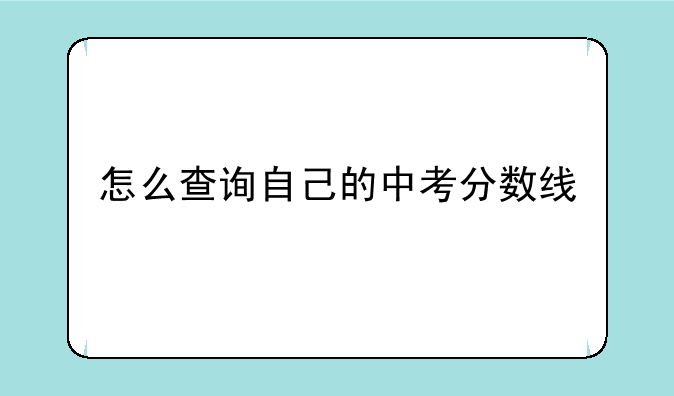 怎么查询自己的中考分数线