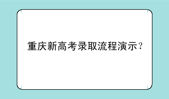 重庆新高考录取流程演示？