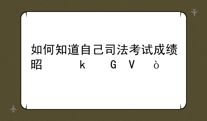 如何知道自己司法考试成绩是多少啊？