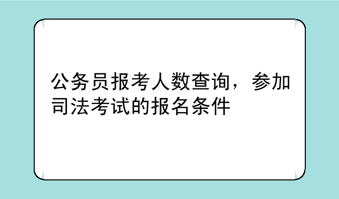 公务员报考人数查询，参加司法考试的报名条件