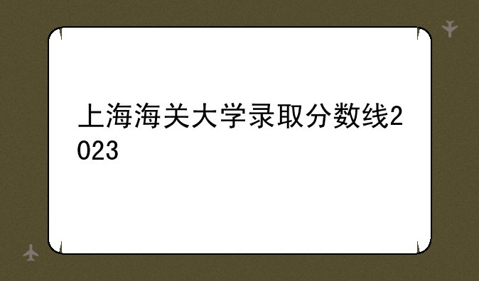 上海海关大学录取分数线2023