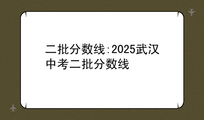 二批分数线:2025武汉中考二批分数线