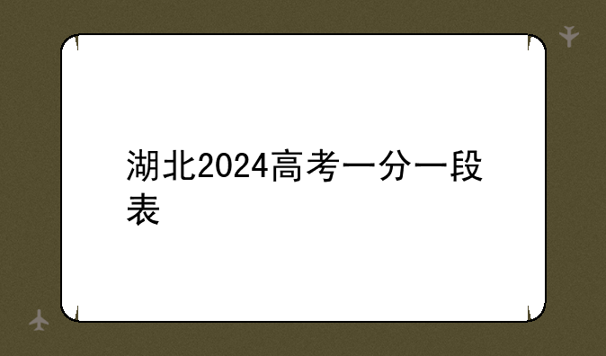 湖北2024高考一分一段表